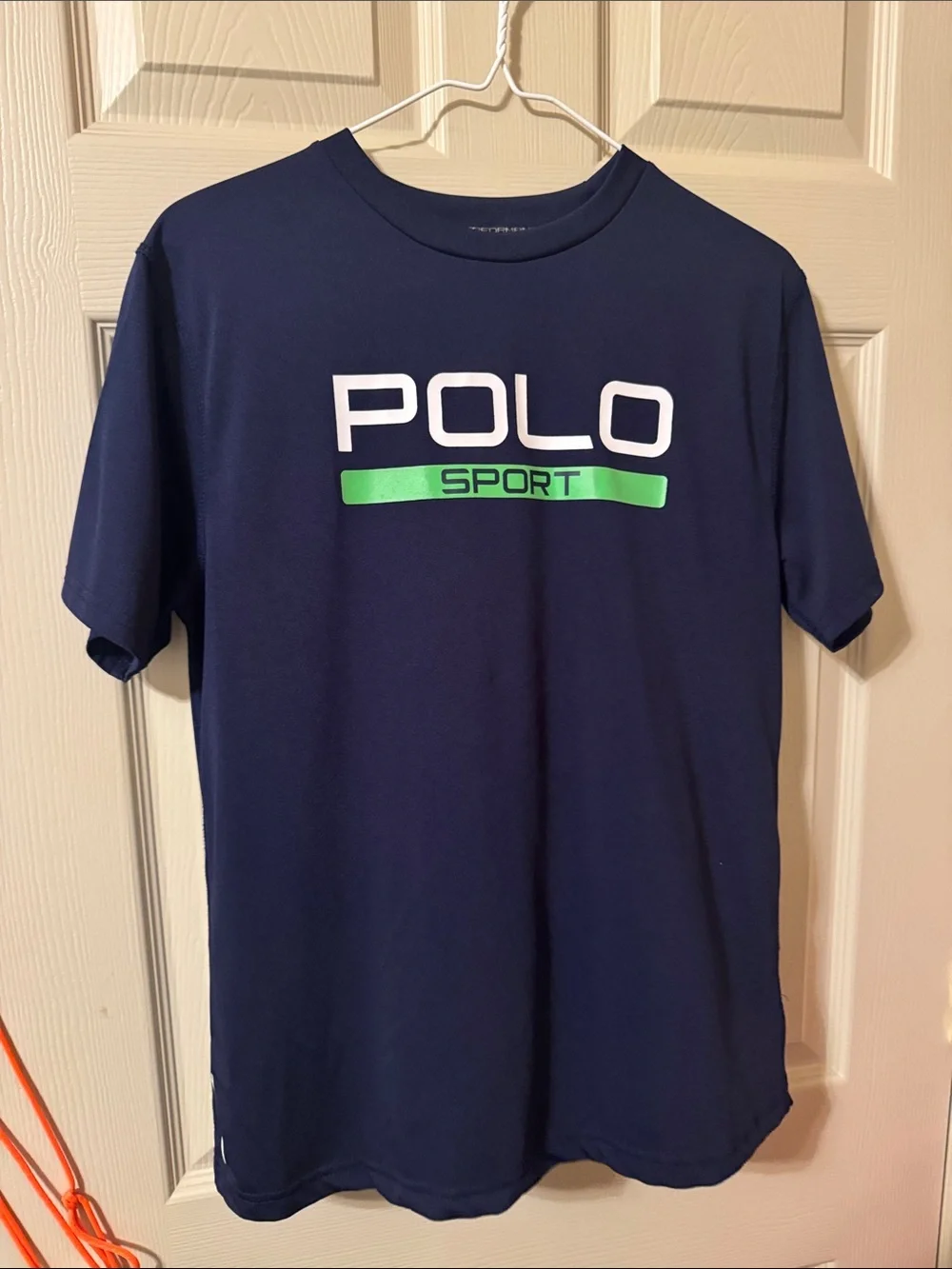 POLO Sport Navy Graphic Tee with Green Accent